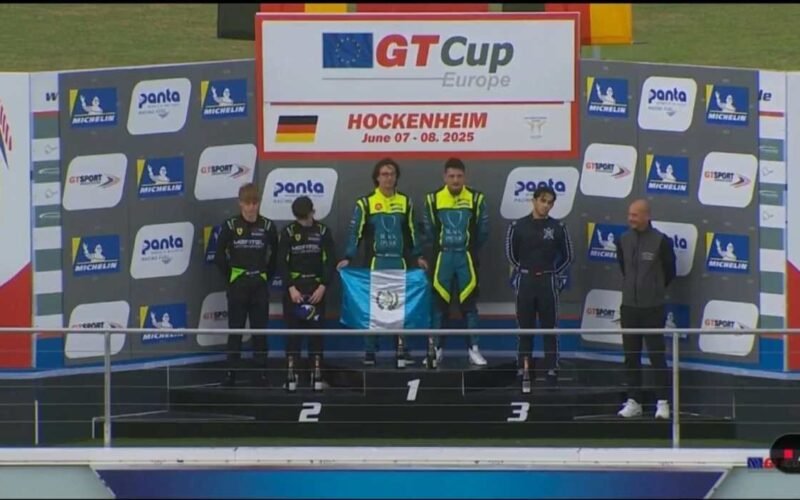 El piloto guatemalteco Ian Rodríguez, hace historia y sube a lo alto del podio en el GT Cup Europe en Alemania