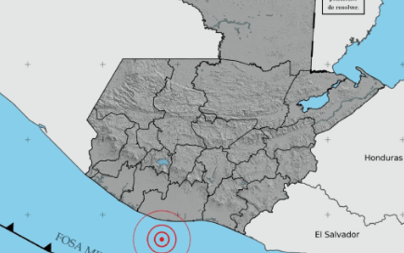 Insivumeh reporta temblor de magnitud 4.7 con epicentro en costa del Pacífico