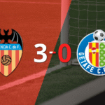 Tranquila victoria de Valencia por 3 a 0 frente a Getafe