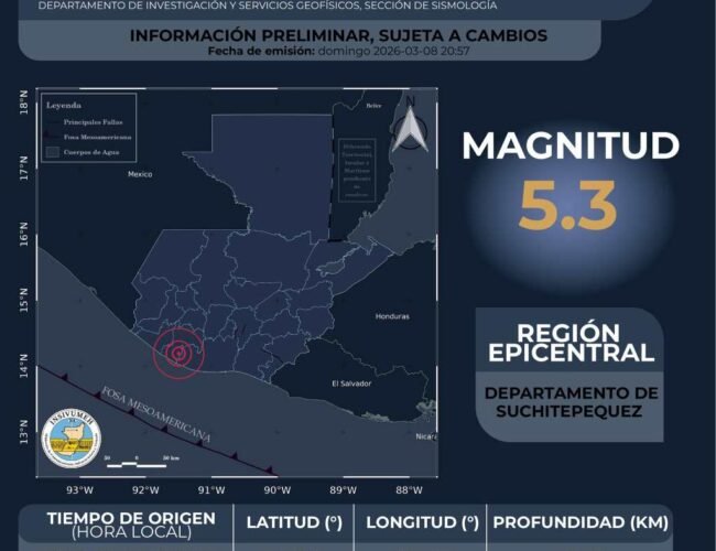 ¿Por qué el sismo de 5.3 frente a Suchitepéquez se sintió primero suave y luego más fuerte?
